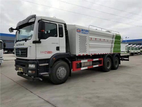 程力專汽重汽汕德卡后雙橋20噸環(huán)衛(wèi)抑塵車