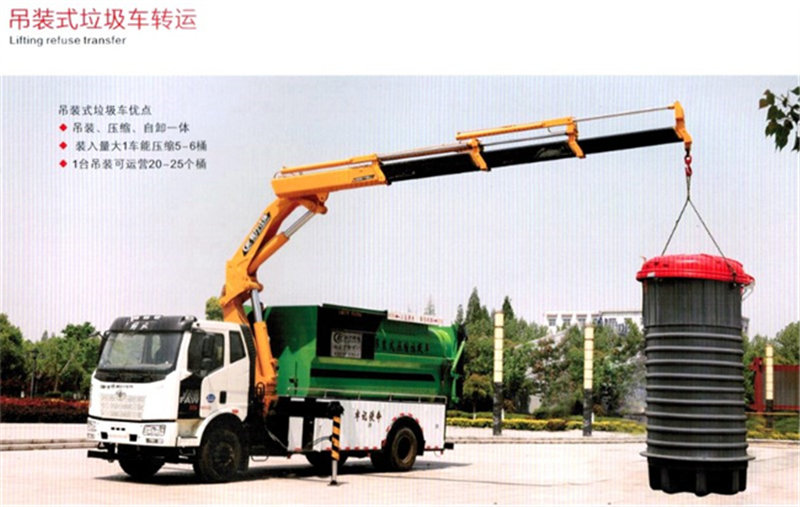 解放J6吊裝式壓縮垃圾車新車配置